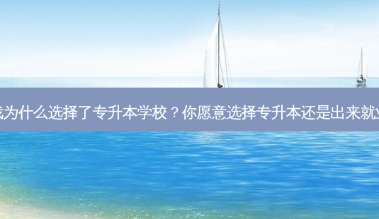 我为什么选择了专升本学校?你愿意选择专升本还是出来就业-第1张图片-天智网 我为什么选择了专升本学校?你愿意选择专升本还是出来就业-第1张图片-天智网