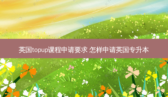 英国topup课程申请要求 怎样申请英国专升本-第1张图片-天智网 英国topup课程申请要求 怎样申请英国专升本-第1张图片-天智网