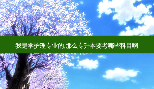 我是学护理专业的,那么专升本要考哪些科目啊-第1张图片-天智网 我是学护理专业的,那么专升本要考哪些科目啊-第1张图片-天智网