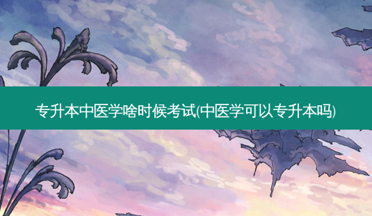 专升本中医学啥时候考试(中医学可以专升本吗)-第1张图片-天智网 专升本中医学啥时候考试(中医学可以专升本吗)-第1张图片-天智网