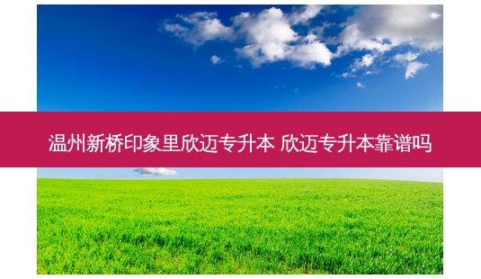 温州新桥印象里欣迈专升本 欣迈专升本靠谱吗-第1张图片-汇成专升本网