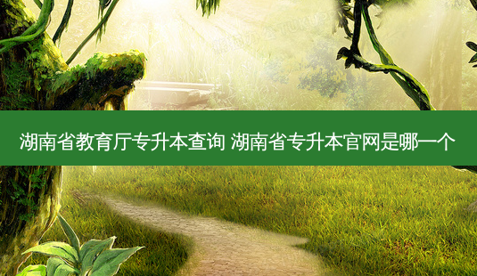 湖南省教育厅专升本查询 湖南省专升本官网是哪一个-第1张图片-汇成专升本网