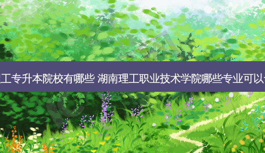 湖南理工专升本院校有哪些 湖南理工职业技术学院哪些专业可以专升本-第1张图片-天智网 湖南理工专升本院校有哪些 湖南理工职业技术学院哪些专业可以专升本-第1张图片-天智网