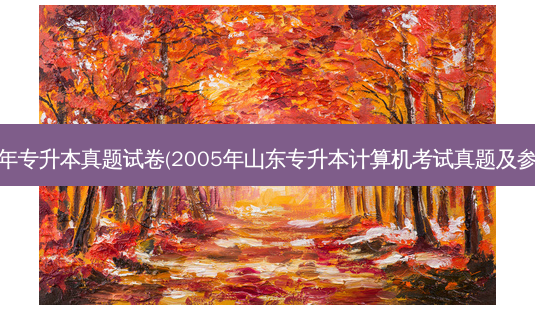 山东20年专升本真题试卷(2005年山东专升本计算机考试真题及参考答案)-第1张图片-天智网 山东20年专升本真题试卷(2005年山东专升本计算机考试真题及参考答案)-第1张图片-天智网