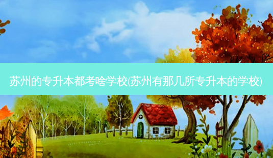 苏州的专升本都考啥学校(苏州有那几所专升本的学校)-第1张图片-天智网 苏州的专升本都考啥学校(苏州有那几所专升本的学校)-第1张图片-天智网