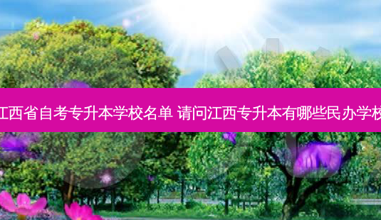 江西省自考专升本学校名单 请问江西专升本有哪些民办学校-第1张图片-天智网 江西省自考专升本学校名单 请问江西专升本有哪些民办学校-第1张图片-天智网