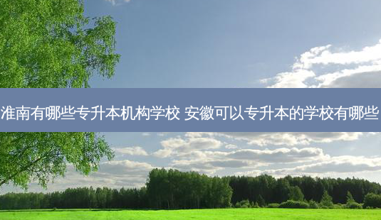 淮南有哪些专升本机构学校 安徽可以专升本的学校有哪些-第1张图片-天智网 淮南有哪些专升本机构学校 安徽可以专升本的学校有哪些-第1张图片-天智网
