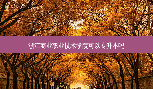 浙江商业职业技术学院可以专升本吗-第1张图片-天智网 浙江商业职业技术学院可以专升本吗-第1张图片-天智网
