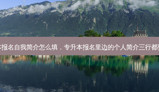 专升本报名自我简介怎么填,专升本报名里边的个人简介三行都要填吗-第1张图片-天智网 专升本报名自我简介怎么填,专升本报名里边的个人简介三行都要填吗-第1张图片-天智网