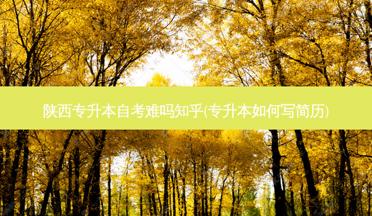 陕西专升本自考难吗知乎(专升本如何写简历)-第1张图片-天智网 陕西专升本自考难吗知乎(专升本如何写简历)-第1张图片-天智网