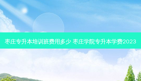 枣庄专升本培训班费用多少 枣庄学院专升本学费2023-第1张图片-汇成专升本网