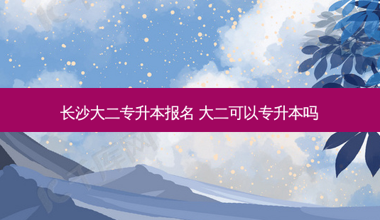 长沙大二专升本报名 大二可以专升本吗-第1张图片-汇成专升本网