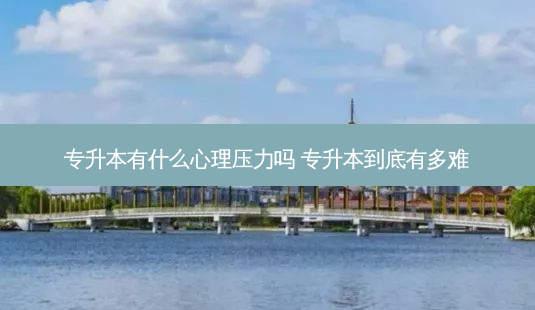 专升本有什么心理压力吗 专升本到底有多难-第1张图片-天智网 专升本有什么心理压力吗 专升本到底有多难-第1张图片-天智网