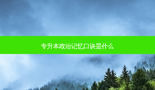 专升本政治记忆口诀是什么-第1张图片-天智网 专升本政治记忆口诀是什么-第1张图片-天智网
