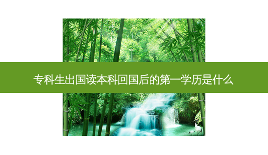 专科生出国读本科回国后的之一学历是什么-第1张图片-天智网 专科生出国读本科回国后的之一学历是什么-第1张图片-天智网