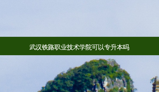 武汉铁路职业技术学院可以专升本吗-第1张图片-天智网 武汉铁路职业技术学院可以专升本吗-第1张图片-天智网