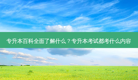 专升本百科全面了解什么?专升本考试都考什么内容-第1张图片-天智网 专升本百科全面了解什么?专升本考试都考什么内容-第1张图片-天智网