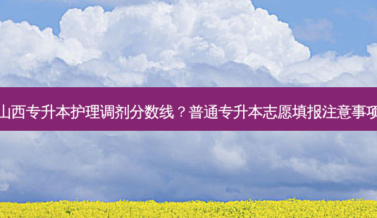 山西专升本护理调剂分数线？普通专升本志愿填报注意事项-第1张图片-汇成专升本网