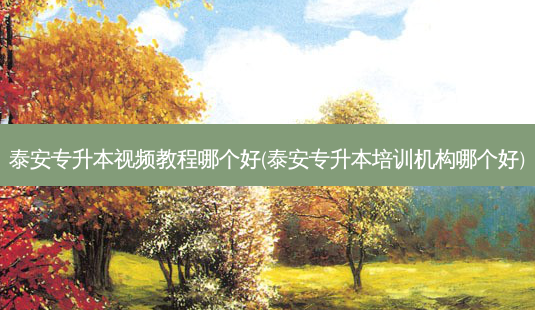 泰安专升本视频教程哪个好(泰安专升本培训机构哪个好)-第1张图片-天智网 泰安专升本视频教程哪个好(泰安专升本培训机构哪个好)-第1张图片-天智网