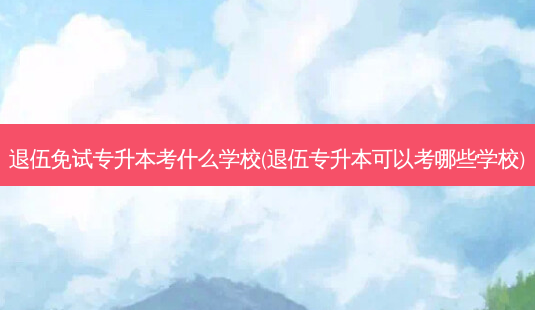 退伍免试专升本考什么学校(退伍专升本可以考哪些学校)-第1张图片-天智网 退伍免试专升本考什么学校(退伍专升本可以考哪些学校)-第1张图片-天智网