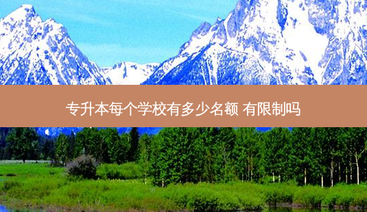 专升本每个学校有多少名额 有限制吗-第1张图片-天智网 专升本每个学校有多少名额 有限制吗-第1张图片-天智网