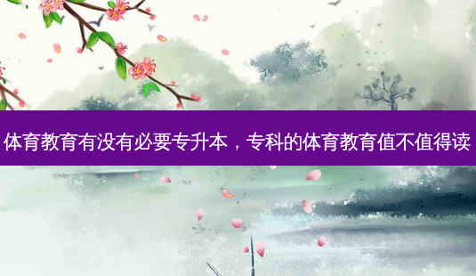 体育教育有没有必要专升本,专科的体育教育值不值得读-第1张图片-天智网 体育教育有没有必要专升本,专科的体育教育值不值得读-第1张图片-天智网