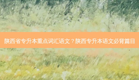 陕西省专升本重点词汇语文?陕西专升本语文必背篇目-第1张图片-天智网 陕西省专升本重点词汇语文?陕西专升本语文必背篇目-第1张图片-天智网