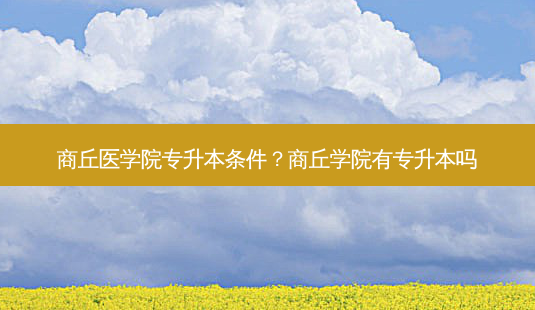 商丘医学院专升本条件?商丘学院有专升本吗-第1张图片-天智网 商丘医学院专升本条件?商丘学院有专升本吗-第1张图片-天智网