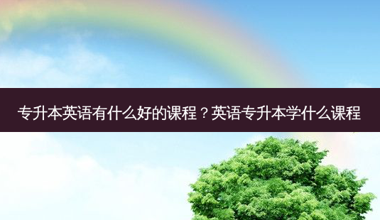 专升本英语有什么好的课程？英语专升本学什么课程-第1张图片-汇成专升本网