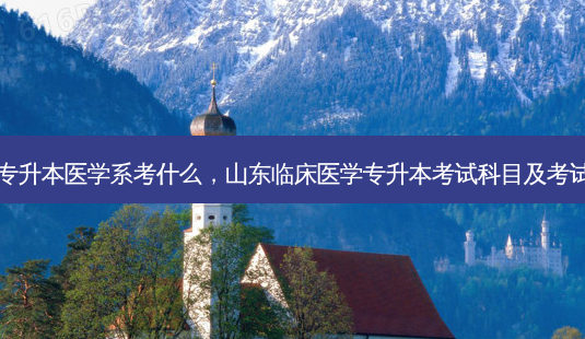 山东专升本医学系考什么，山东临床医学专升本考试科目及考试时间-第1张图片-汇成专升本网