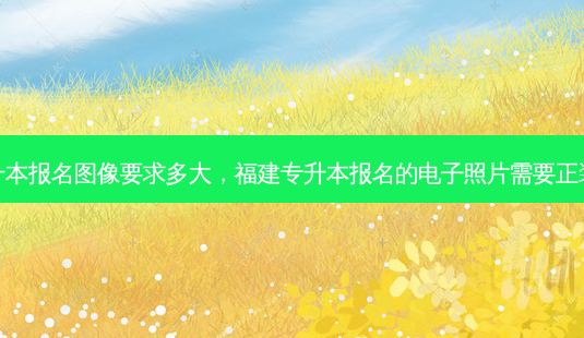 专升本报名图像要求多大,福建专升本报名的电子照片需要正装吗-第1张图片-天智网 专升本报名图像要求多大,福建专升本报名的电子照片需要正装吗-第1张图片-天智网