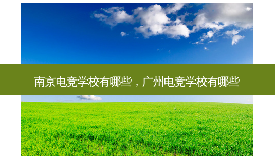 南京电竞学校有哪些，广州电竞学校有哪些-第1张图片-汇成专升本网
