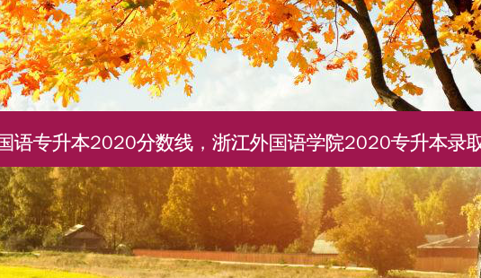 浙江外国语专升本2020分数线，浙江外国语学院2020专升本录取分数线-第1张图片-汇成专升本网