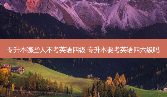 专升本哪些人不考英语四级 专升本要考英语四六级吗-第1张图片-天智网 专升本哪些人不考英语四级 专升本要考英语四六级吗-第1张图片-天智网