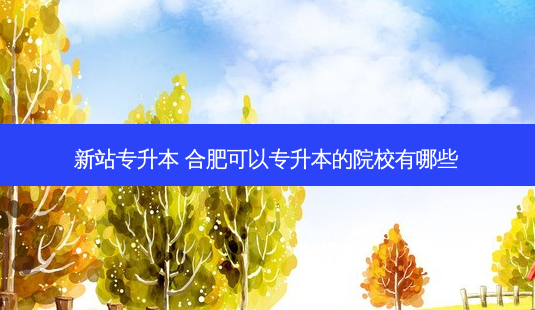 新站专升本 合肥可以专升本的院校有哪些-第1张图片-天智网 新站专升本 合肥可以专升本的院校有哪些-第1张图片-天智网