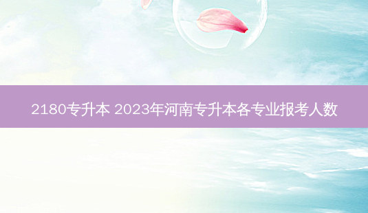 2180专升本 2023年河南专升本各专业报考人数-第1张图片-天智网 2180专升本 2023年河南专升本各专业报考人数-第1张图片-天智网