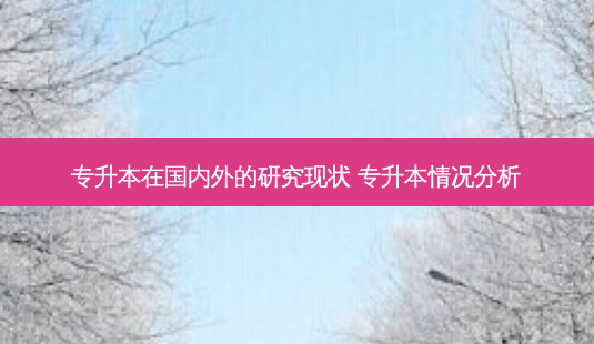 专升本在国内外的研究现状 专升本情况分析-第1张图片-天智网 专升本在国内外的研究现状 专升本情况分析-第1张图片-天智网