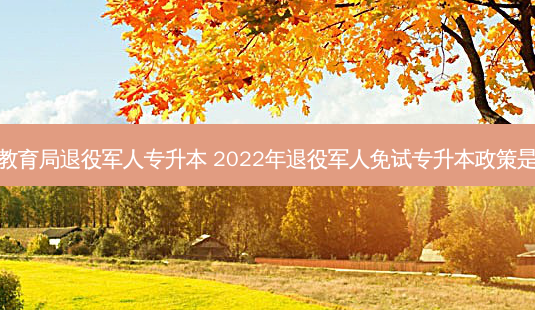 河北教育局退役军人专升本 2022年退役军人免试专升本政策是什么-第1张图片-天智网 河北教育局退役军人专升本 2022年退役军人免试专升本政策是什么-第1张图片-天智网