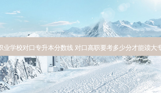 职业学校对口专升本分数线 对口高职要考多少分才能读大专-第1张图片-天智网 职业学校对口专升本分数线 对口高职要考多少分才能读大专-第1张图片-天智网
