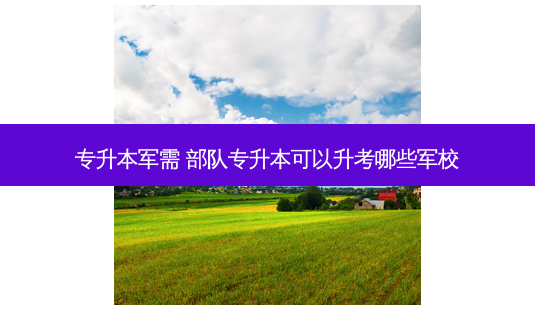 专升本军需 部队专升本可以升考哪些军校-第1张图片-天智网 专升本军需 部队专升本可以升考哪些军校-第1张图片-天智网