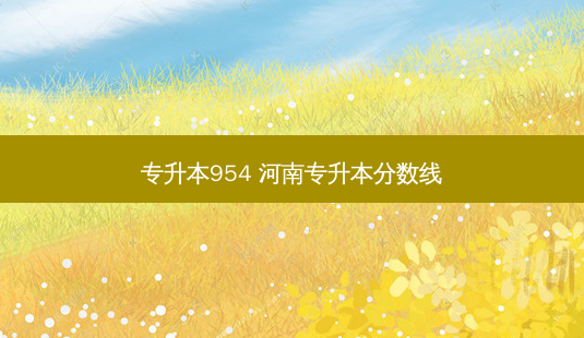 专升本954 河南专升本分数线-第1张图片-天智网 专升本954 河南专升本分数线-第1张图片-天智网
