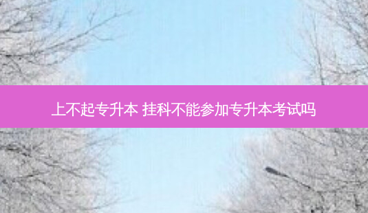 上不起专升本 挂科不能参加专升本考试吗-第1张图片-天智网 上不起专升本 挂科不能参加专升本考试吗-第1张图片-天智网