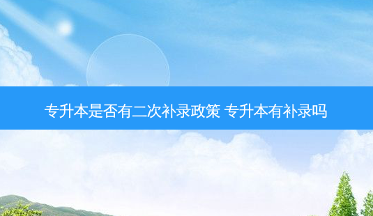 专升本是否有二次补录政策 专升本有补录吗-第1张图片-天智网 专升本是否有二次补录政策 专升本有补录吗-第1张图片-天智网