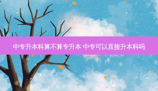 中专升本科算不算专升本 中专可以直接升本科吗-第1张图片-天智网 中专升本科算不算专升本 中专可以直接升本科吗-第1张图片-天智网