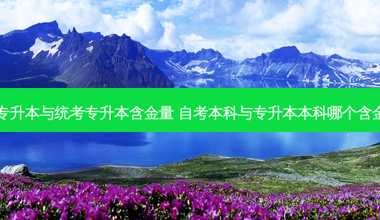 自考专升本与统考专升本含金量 自考本科与专升本本科哪个含金量高-第1张图片-天智网 自考专升本与统考专升本含金量 自考本科与专升本本科哪个含金量高-第1张图片-天智网