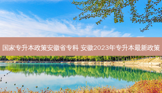 国家专升本政策安徽省专科 安徽2023年专升本 *** 新政策-第1张图片-天智网 国家专升本政策安徽省专科 安徽2023年专升本 *** 新政策-第1张图片-天智网