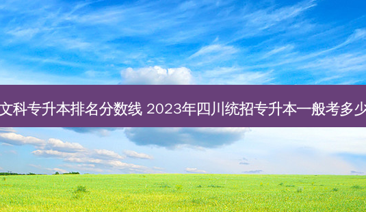 四川文科专升本排名分数线 2023年四川统招专升本一般考多少分过-第1张图片-天智网 四川文科专升本排名分数线 2023年四川统招专升本一般考多少分过-第1张图片-天智网