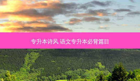 专升本诗风 语文专升本必背篇目-第1张图片-天智网 专升本诗风 语文专升本必背篇目-第1张图片-天智网