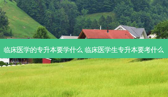 临床医学的专升本要学什么 临床医学生专升本要考什么-第1张图片-天智网 临床医学的专升本要学什么 临床医学生专升本要考什么-第1张图片-天智网