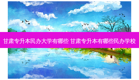 甘肃专升本民办大学有哪些 甘肃专升本有哪些民办学校-第1张图片-天智网 甘肃专升本民办大学有哪些 甘肃专升本有哪些民办学校-第1张图片-天智网